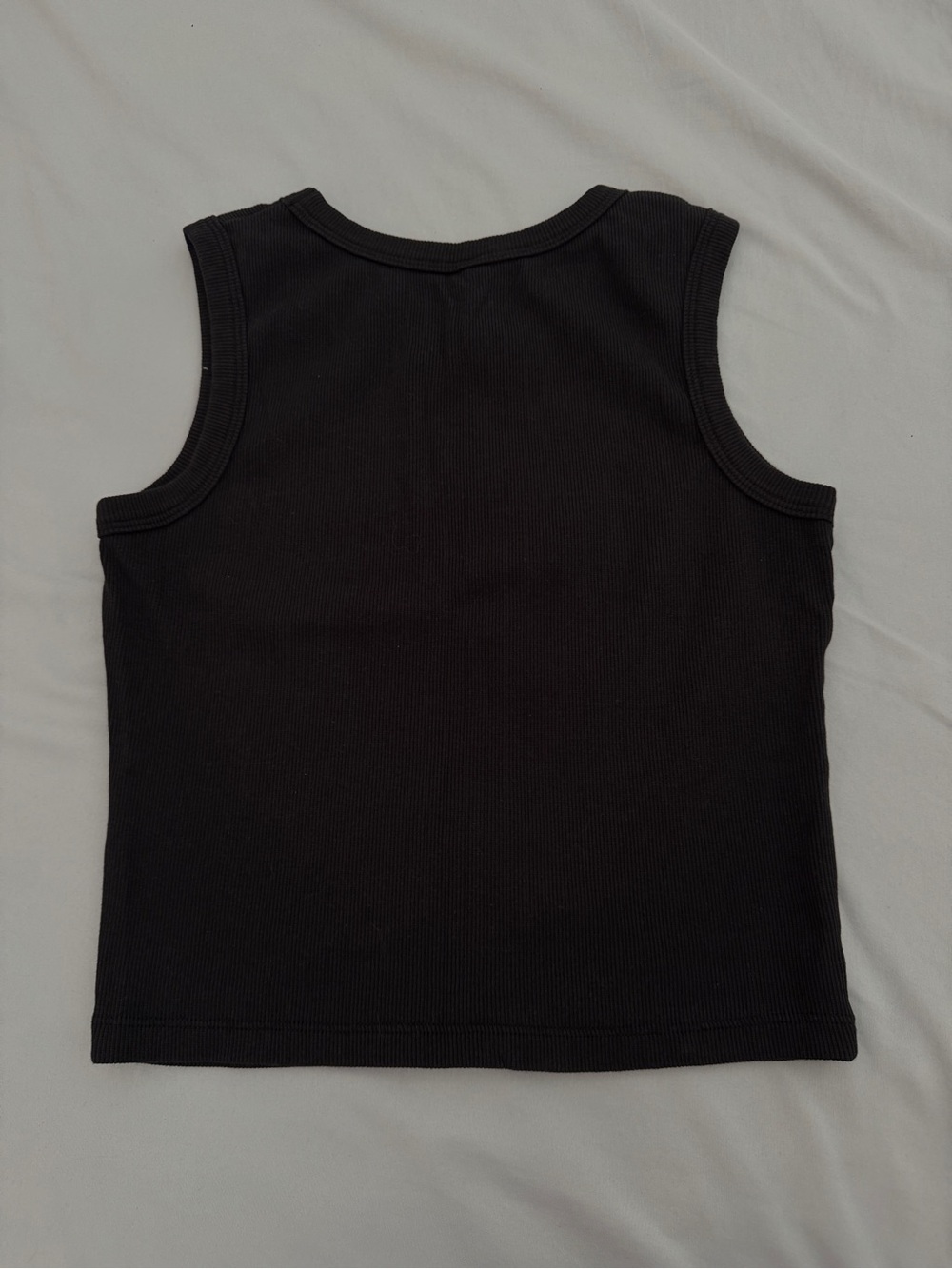 Women's Black Ribbed Muscle Tee - Picture 2 of 3